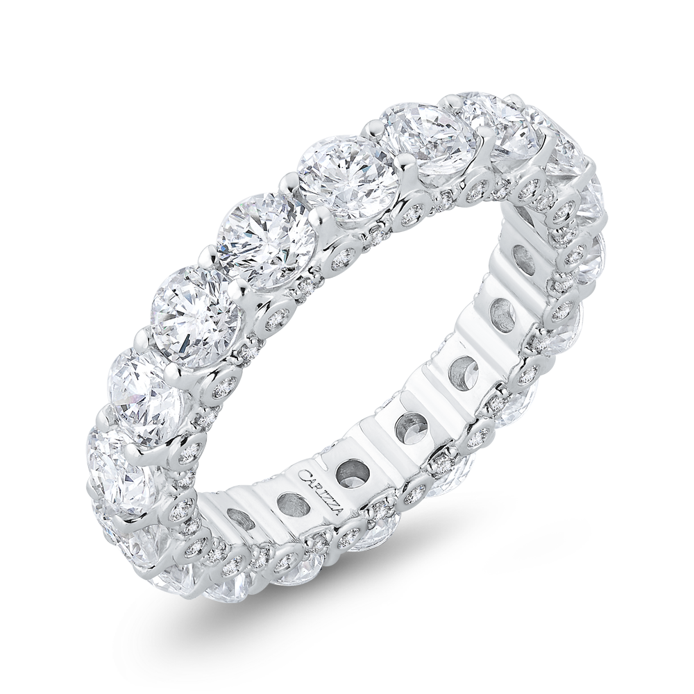 14K White Gold with Round Diamond Eternity Ring