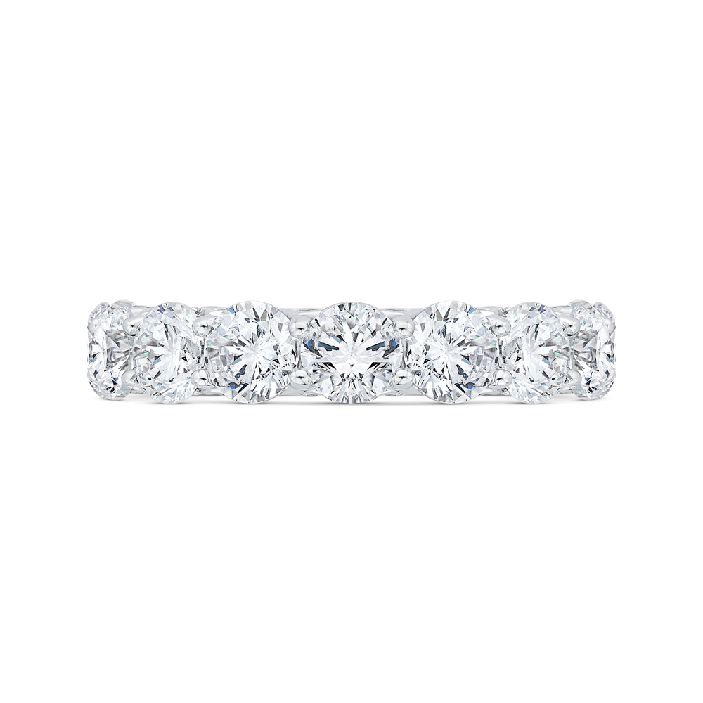 14K White Gold with Round & Princess Diamond Eternity Ring