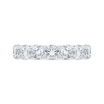 14K White Gold with Round & Princess Diamond Eternity Ring