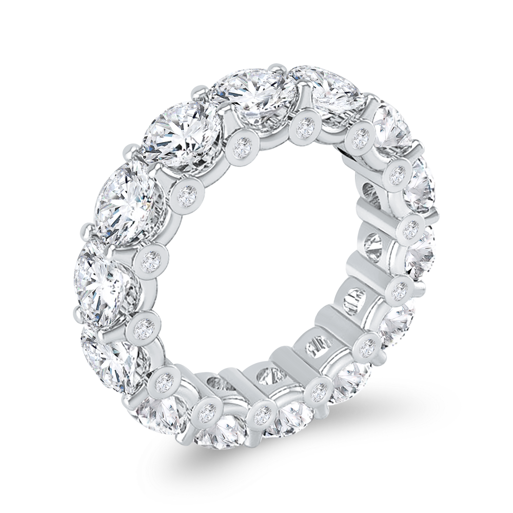 14K White Gold with Round Diamond Eternity Ring
