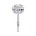 14K White Gold Round Cut Diamond Halo Engagement Ring with Euro Shank (Semi-Mount)