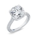 14K White Gold Round Cut Diamond Engagement Ring (Semi-Mount)