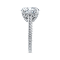 14K White Gold Round Cut Diamond Engagement Ring (Semi-Mount)