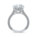 14K White Gold Round Cut Diamond Engagement Ring (Semi-Mount)