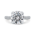 14K White Gold Round Cut Diamond Engagement Ring (Semi-Mount)