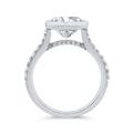 14K White Gold Bezel Set Diamond Wedding Band with Round Shank (Semi-Mount)