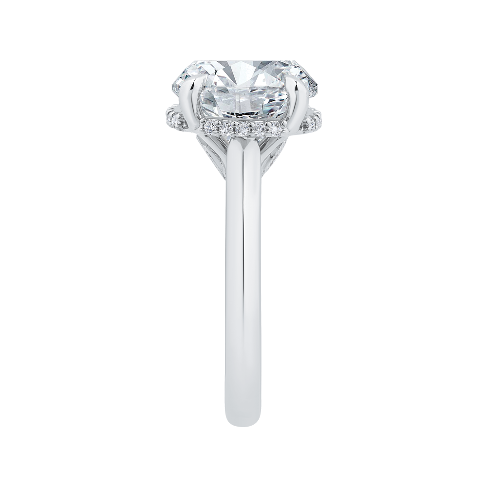 14K White Gold Round Diamond Solitaire Plus Engagement Ring  (Semi-Mount)