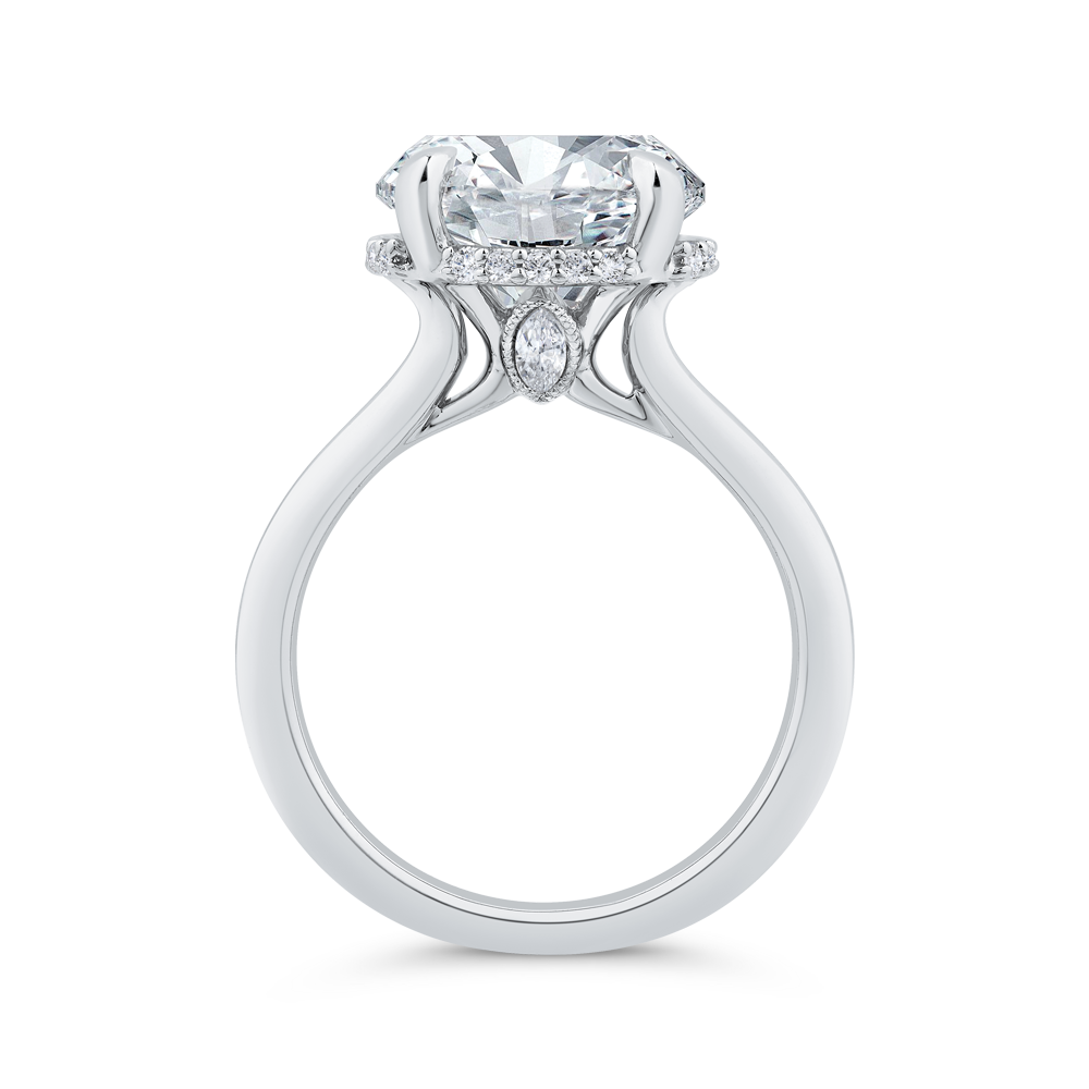 14K White Gold Round Diamond Solitaire Plus Engagement Ring  (Semi-Mount)