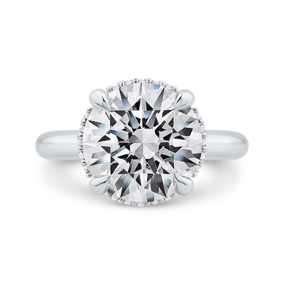 14K White Gold Round Diamond Solitaire Plus Engagement Ring  (Semi-Mount)