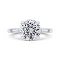 14K White Gold Three Stone Diamond Engagement Ring (Semi-Mount)