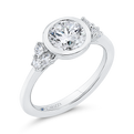 14K White Gold Bezel Set Diamond Engagement Ring  (Semi-Mount)