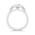 14K White Gold Bezel Set Diamond Engagement Ring  (Semi-Mount)