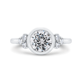 14K White Gold Bezel Set Diamond Engagement Ring  (Semi-Mount)
