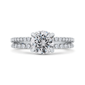 Round Diamond Engagement Ring In 14K White Gold with Split Shank (Semi-Mount)