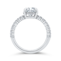 Round Diamond Engagement Ring In 14K White Gold with Split Shank (Semi-Mount)