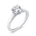 14K White Gold Round Cut Diamond Solitaire Engagement Ring (Semi-Mount)