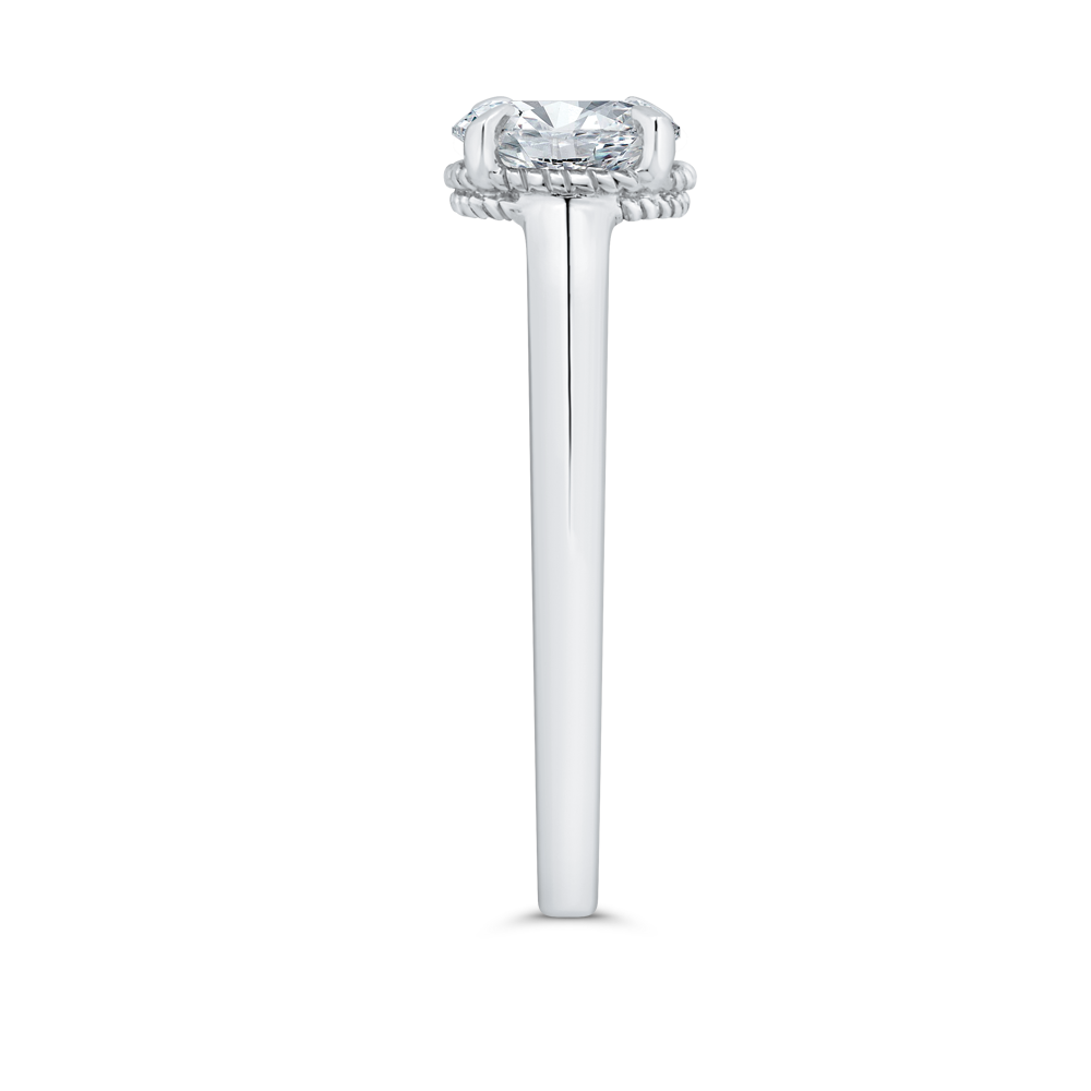 14K White Gold Round Cut Diamond Solitaire Engagement Ring (Semi-Mount)