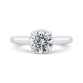 14K White Gold Round Cut Diamond Solitaire Engagement Ring (Semi-Mount)