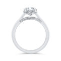 14K White Gold Round Cut Diamond Solitaire Engagement Ring (Semi-Mount)