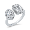 14K White Gold Two stone Diamond Engagement Ring (Semi-Mount)