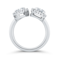 14K White Gold Two stone Diamond Engagement Ring (Semi-Mount)
