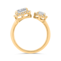 14K Yellow Gold Two stone Diamond Engagement Ring (Semi-Mount)