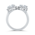 14K White Gold Two stone Diamond Engagement Ring (Semi-Mount)
