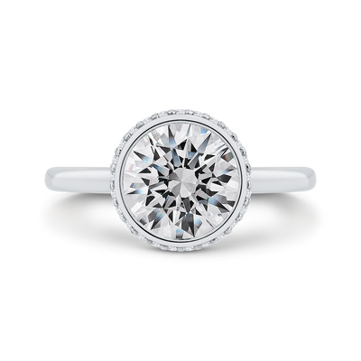 14K White Gold Diamond Engagement Ring (Semi-Mount)