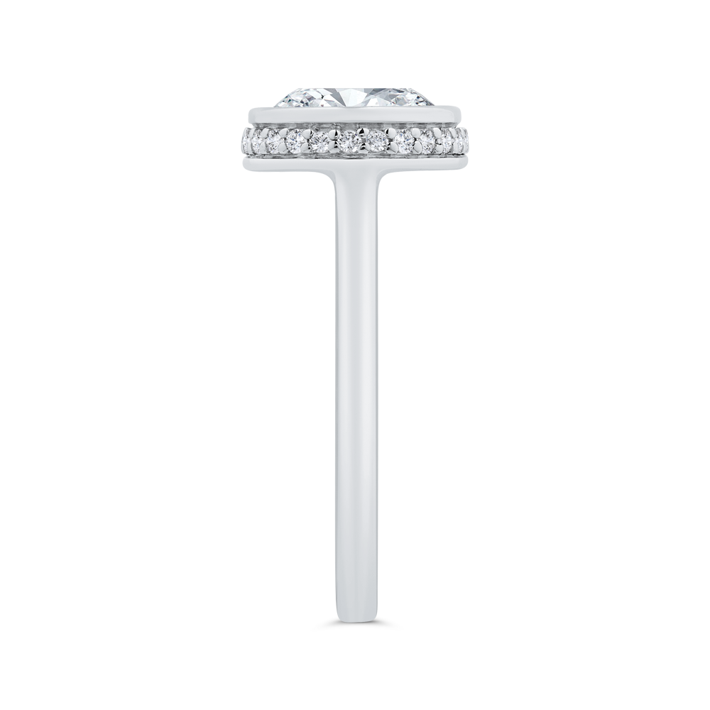 14K White Gold Diamond Engagement Ring (Semi-Mount)