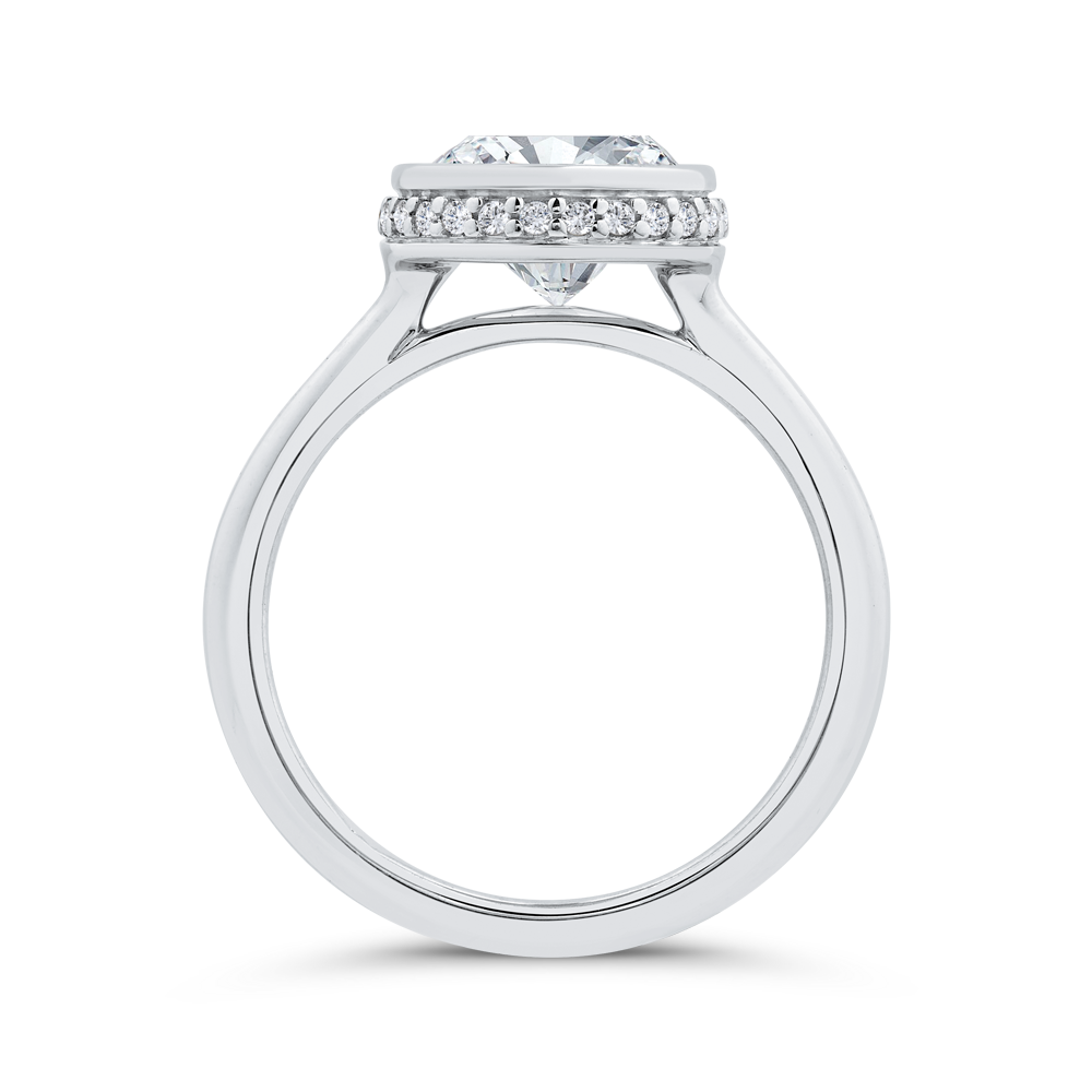 14K White Gold Diamond Engagement Ring (Semi-Mount)