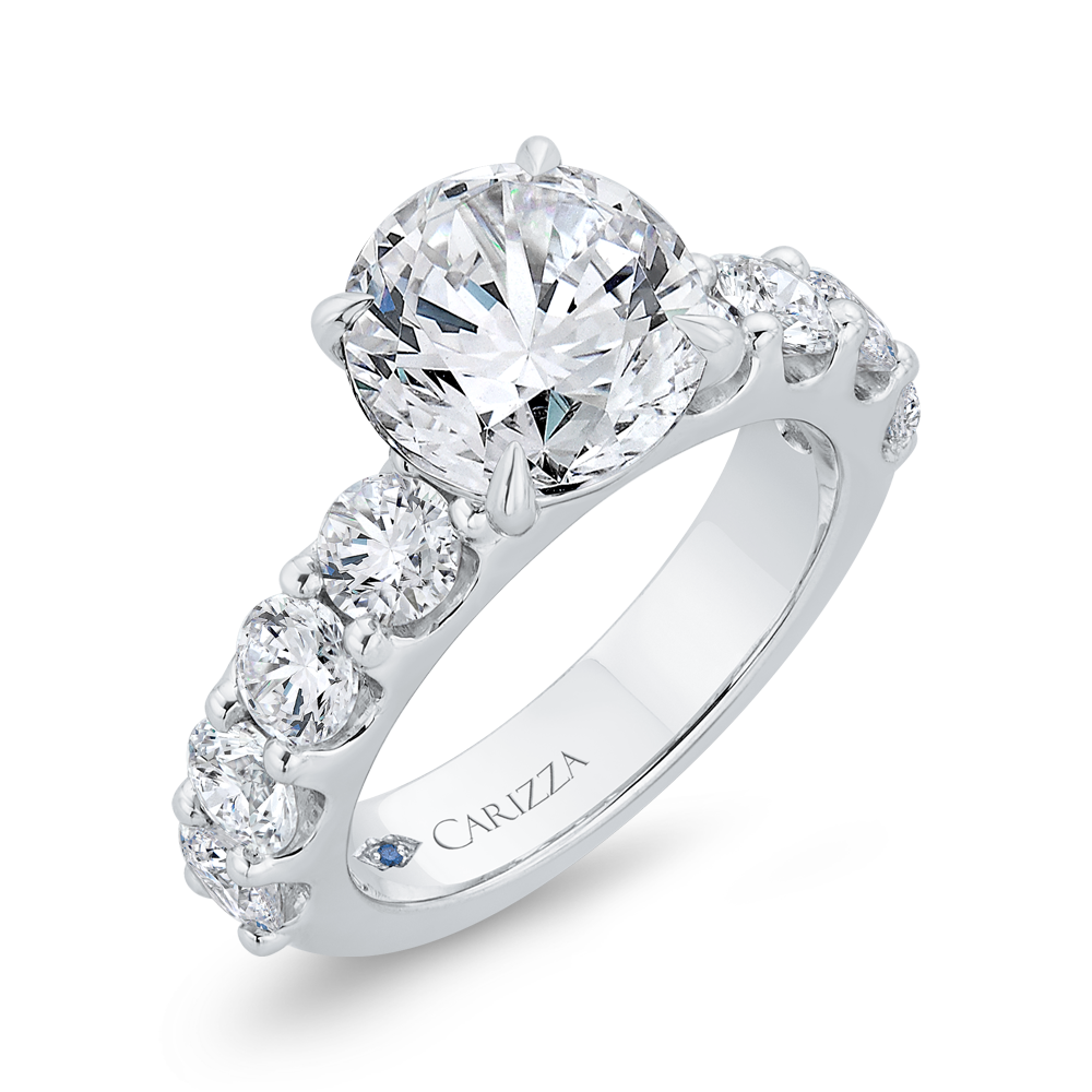 14K White Gold Diamond Engagement Ring (Semi-Mount)