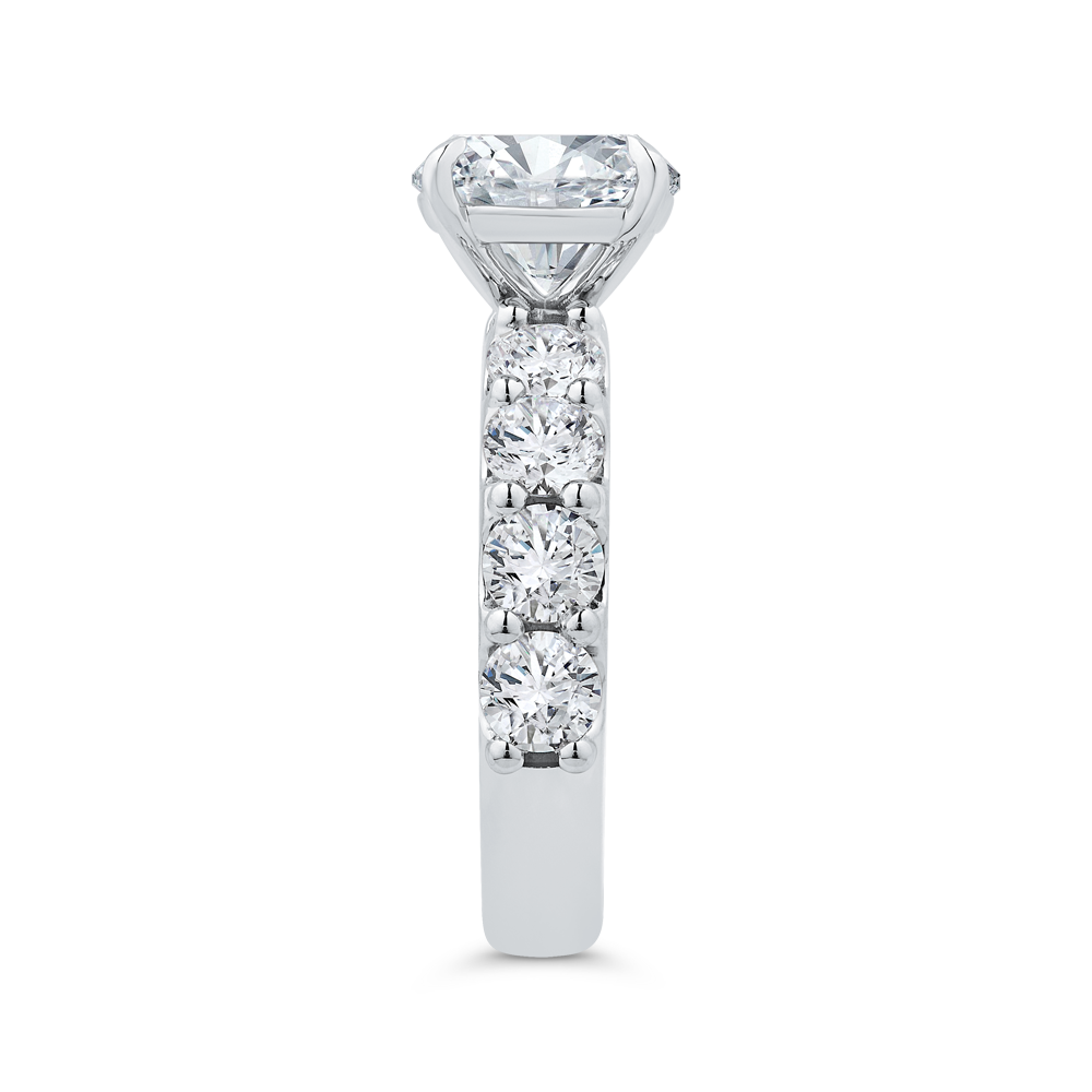 14K White Gold Diamond Engagement Ring (Semi-Mount)