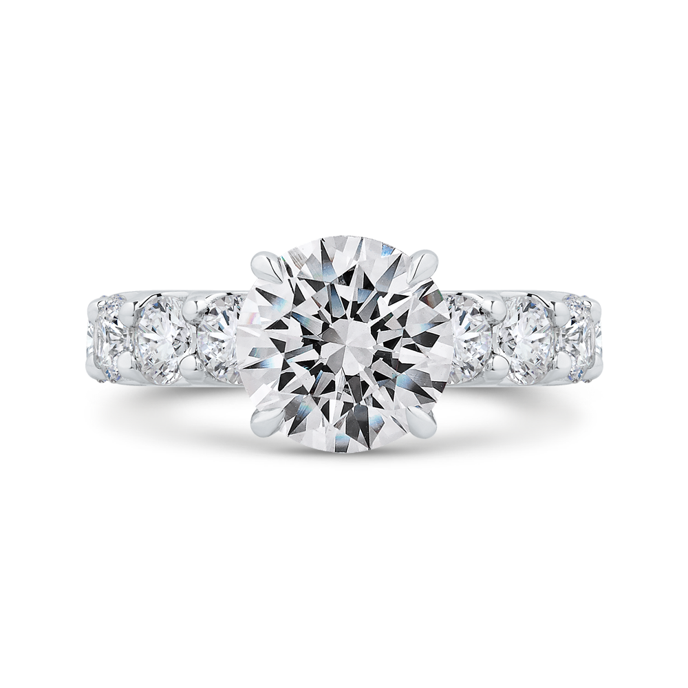 14K White Gold Diamond Engagement Ring (Semi-Mount)