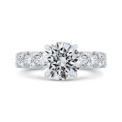 14K White Gold Diamond Engagement Ring (Semi-Mount)