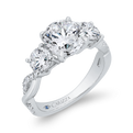 14K White Gold Diamond Engagement Ring (Semi-Mount)