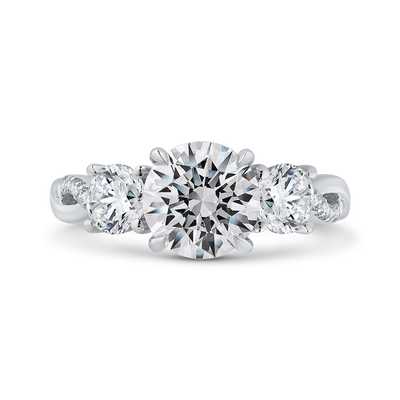 14K White Gold Diamond Engagement Ring (Semi-Mount)