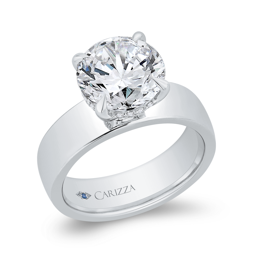 14K White Gold Diamond Engagement Ring (Semi-Mount)