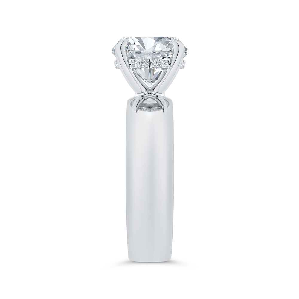 14K White Gold Diamond Engagement Ring (Semi-Mount)