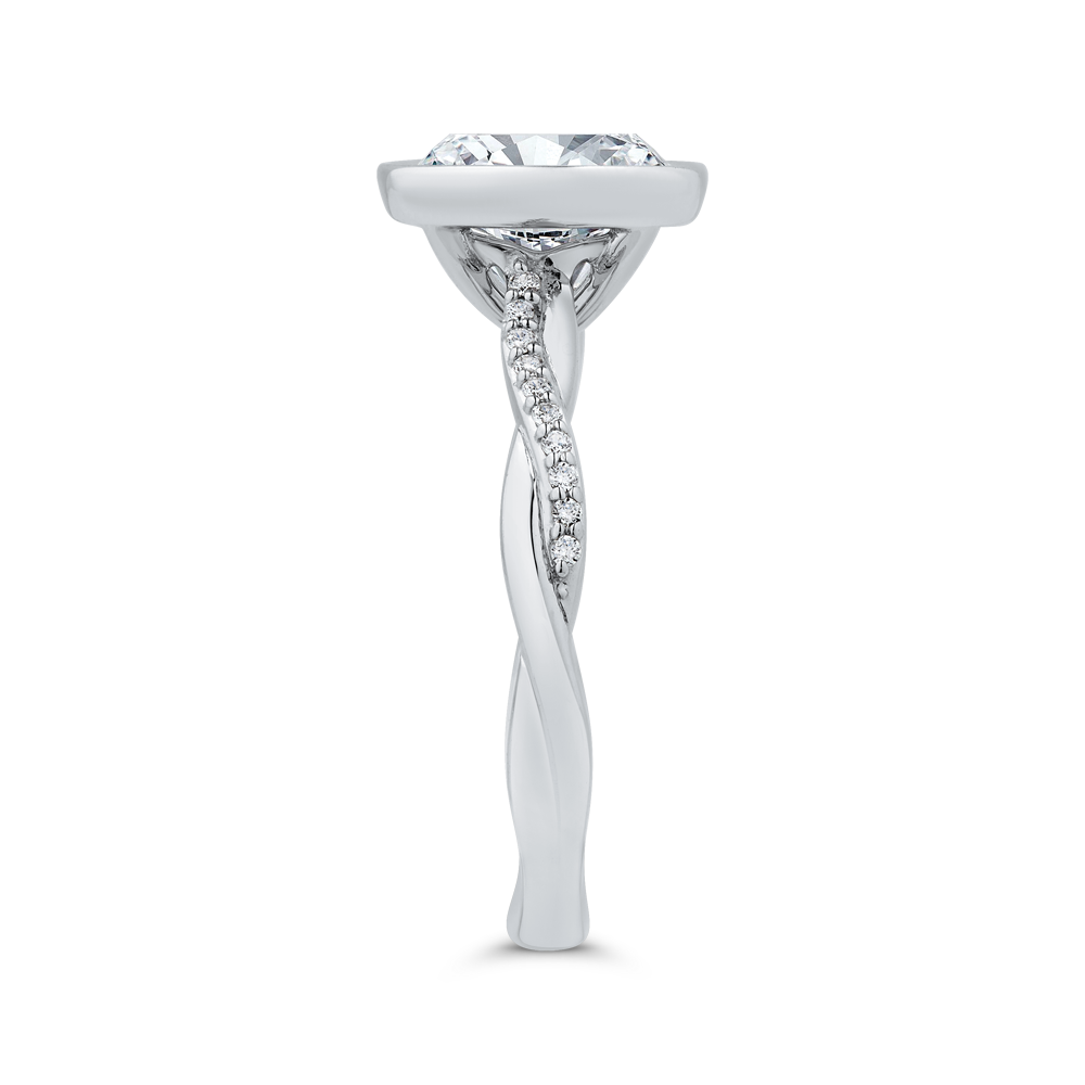 14K White Gold Diamond Engagement Ring (Semi-Mount)
