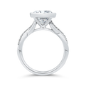 14K White Gold Diamond Engagement Ring (Semi-Mount)