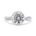 14K White Gold Diamond Engagement Ring (Semi-Mount)