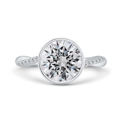 14K White Gold Diamond Engagement Ring (Semi-Mount)