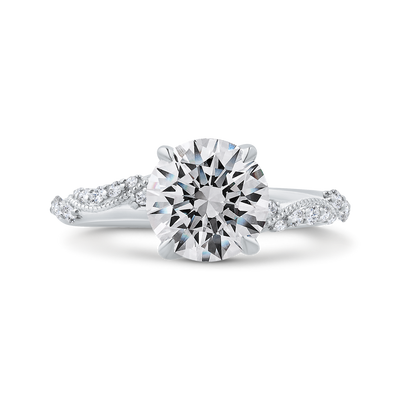 14K White Gold Diamond Engagement Ring (Semi-Mount)