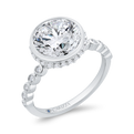 14K White Gold Diamond Engagement Ring (Semi-Mount)