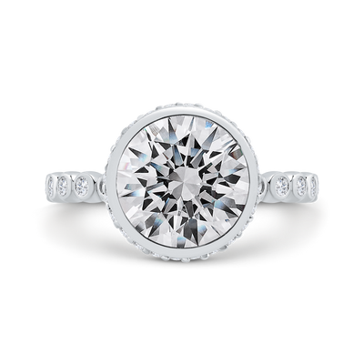 14K White Gold Diamond Engagement Ring (Semi-Mount)