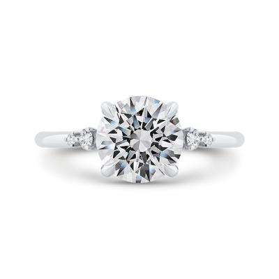14K White Gold Diamond Engagement Ring (Semi-Mount)