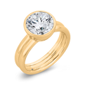 14K Yellow Gold Diamond Engagement Ring (Semi-Mount)