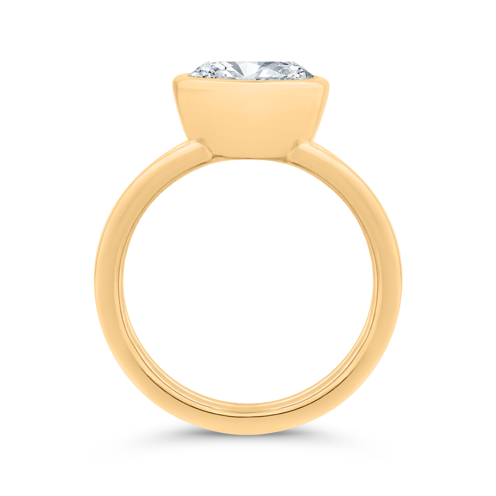 14K Yellow Gold Diamond Engagement Ring (Semi-Mount)