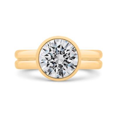 14K Yellow Gold Diamond Engagement Ring (Semi-Mount)