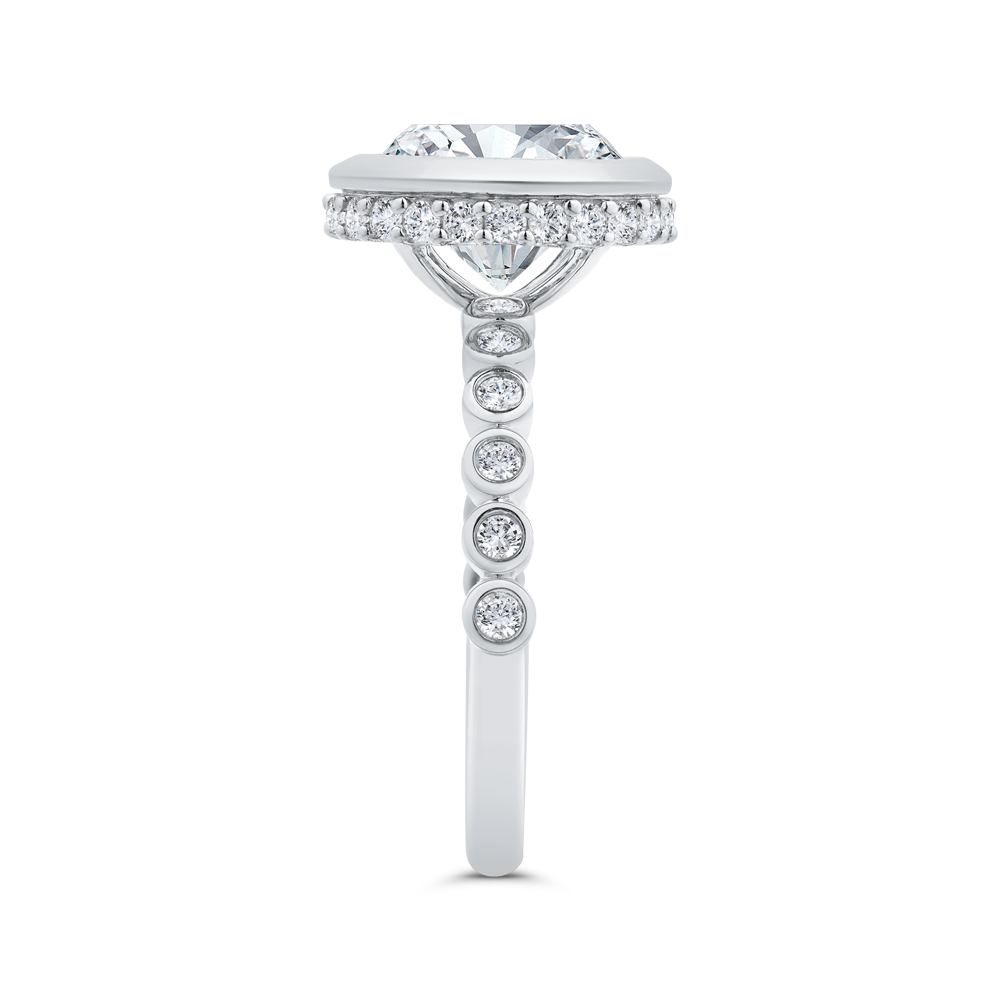 14K White Gold Diamond Engagement Ring (Semi-Mount)